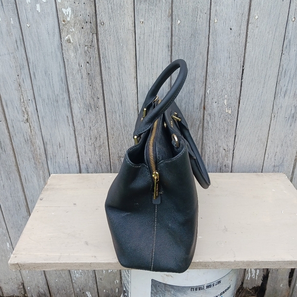 Michael Kors Savannah Medium Saffiano Leather Satchel Black Shoulder Bag - Picture 3 of 14